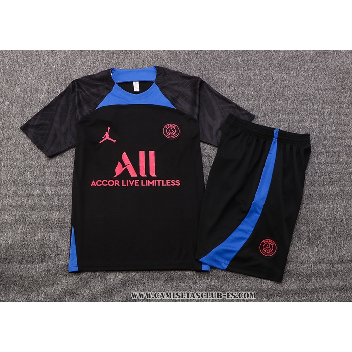 Chandal del Paris Saint-Germain Jordan 22-23 Manga Corta Negro y Azul - Pantalon Corto